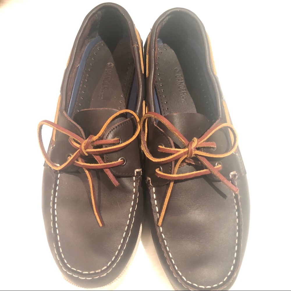 Men’s Brown Leather Boat Shoes Size 10M